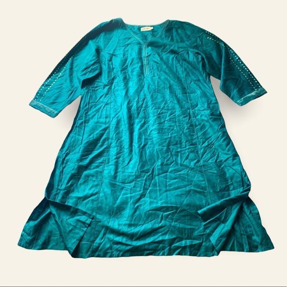 😍❤️❤️ Silk Viscose Blend Long Kurta Luxurious Tunik Amazing Color Suze XXL NWOT - Picture 1 of 5